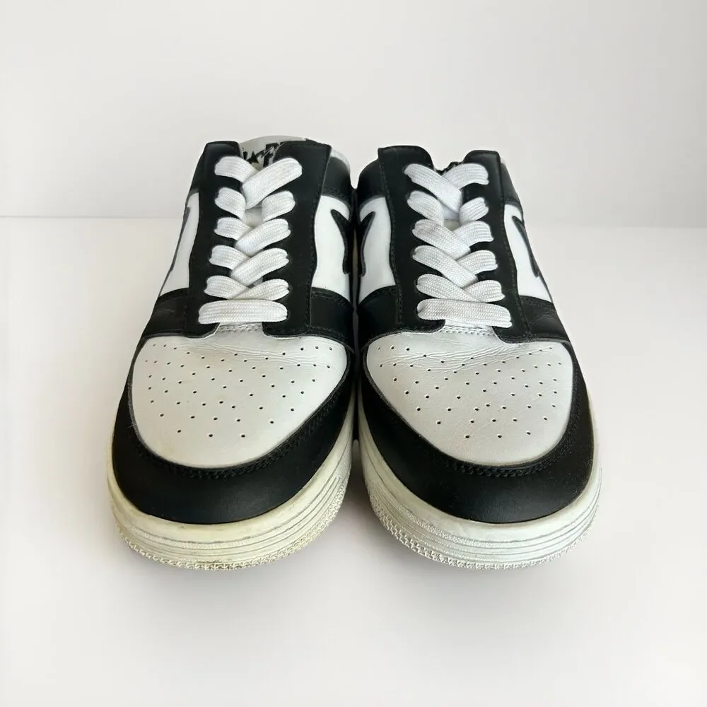 BAPE Sta Black White Low Top Sneakers Men’s Size 9 Streetwear Shoes